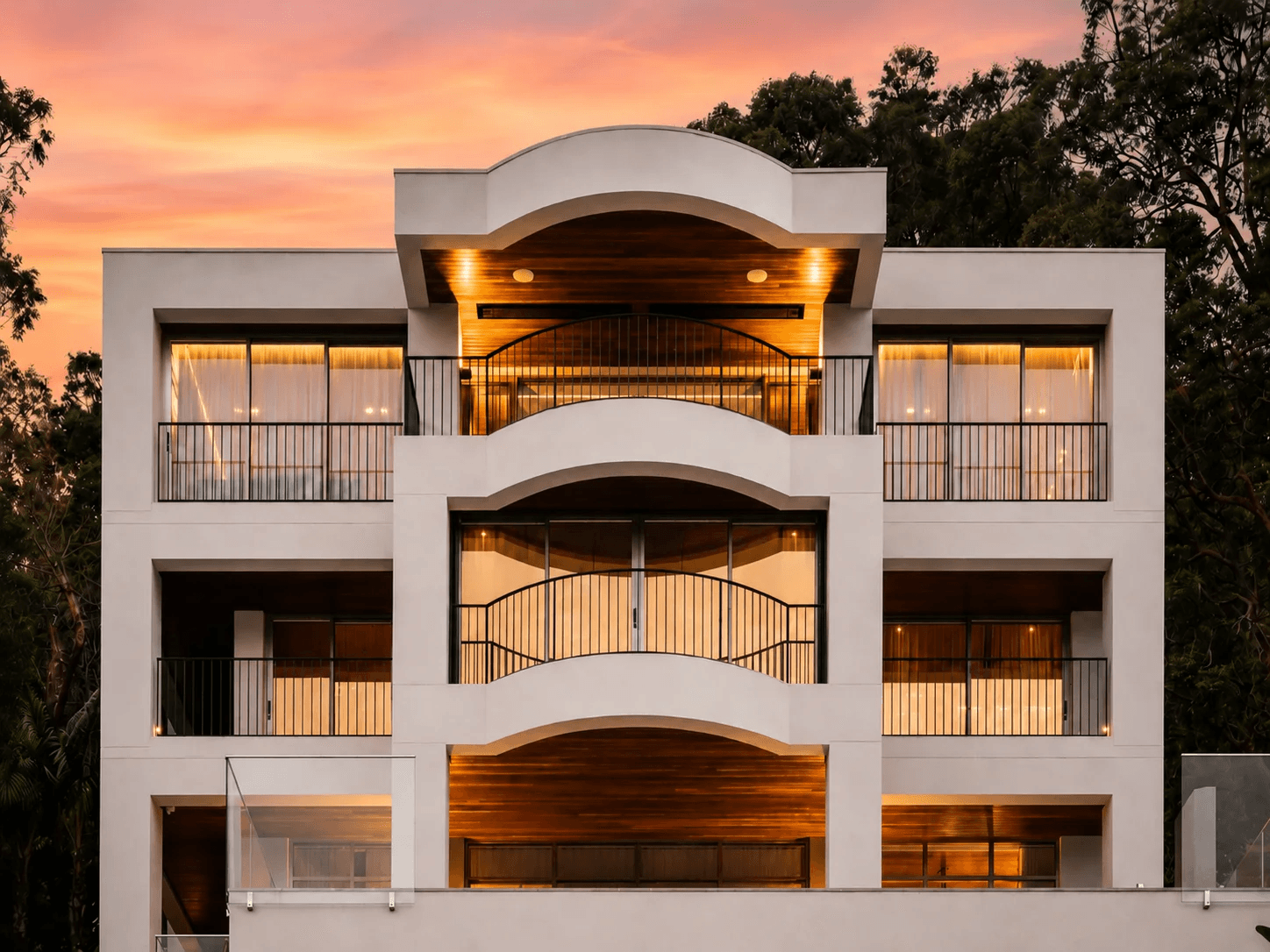 Rendered home exterior painting at dusk, Sydney, by Limitless Painting