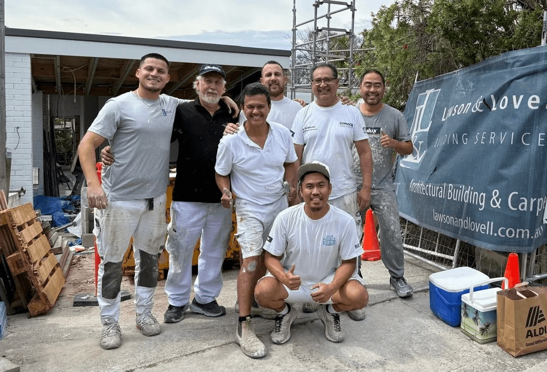 The Limitless Painting team on a Northern Beaches job site alongside builder Lawson & Lovell